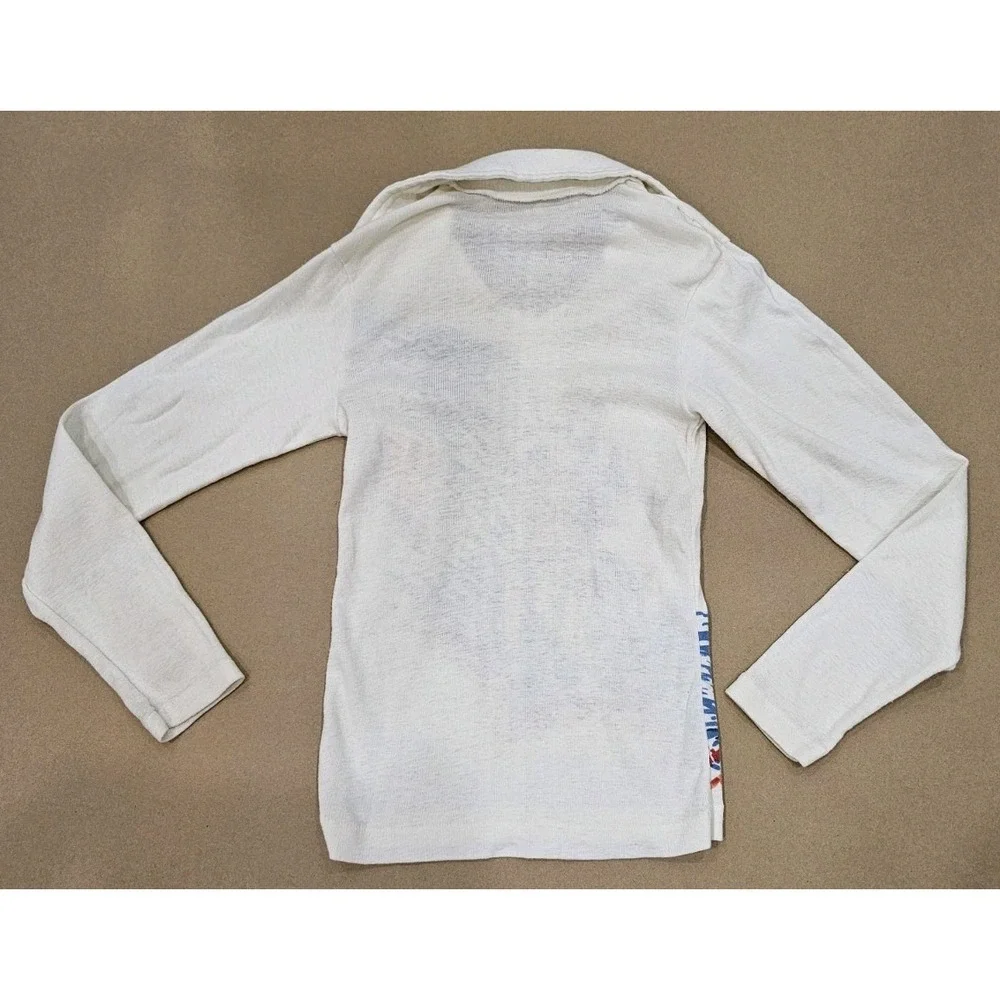 70's 80's Sears Motocross Dirt Bike Graphic Youth Boys Sz 12 Long Sleeve Shirt
